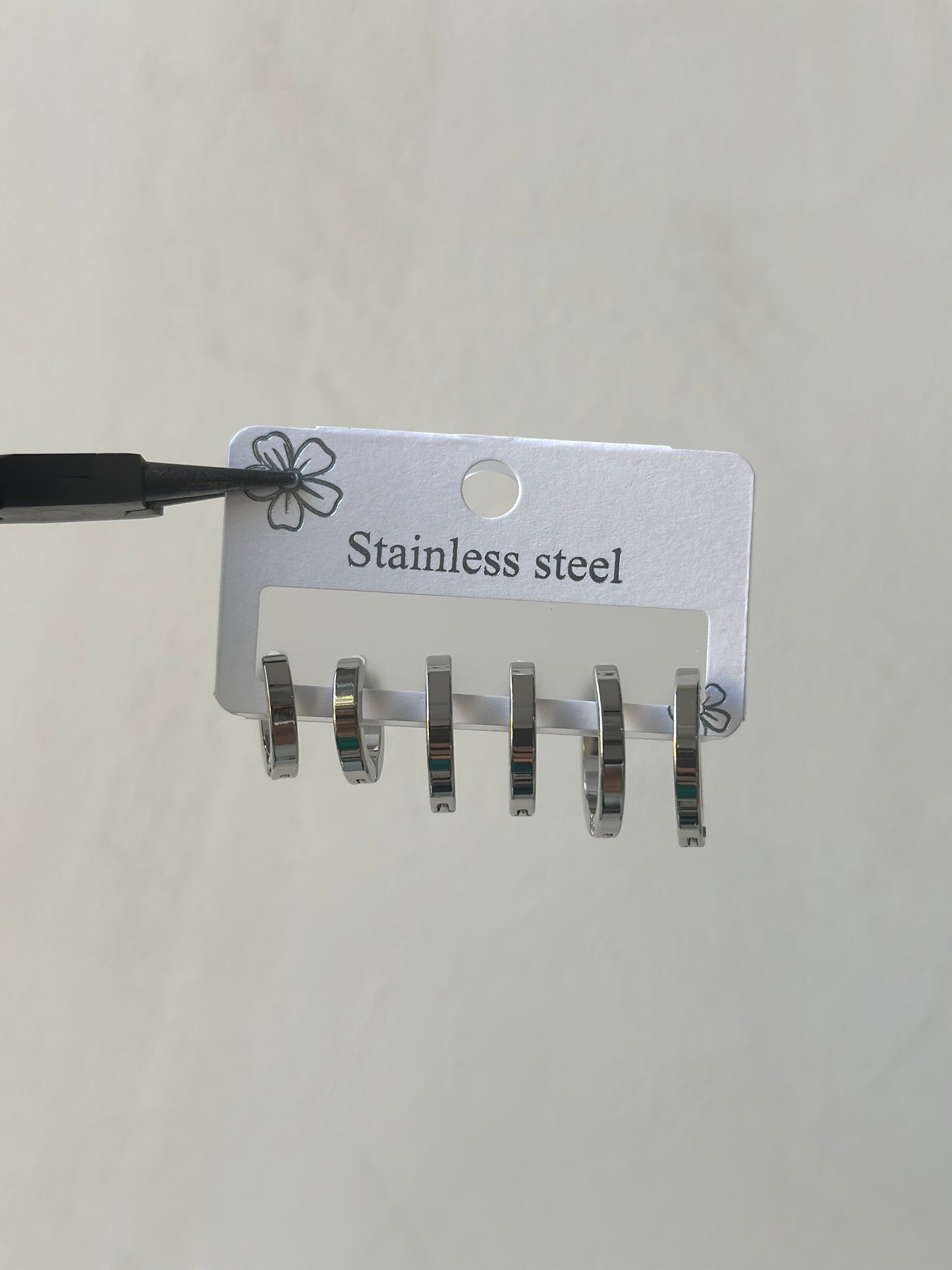 Thick Ring Silver Earrings Set