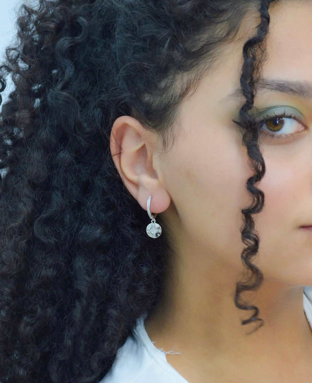 Bosla Silver Drop Hoop