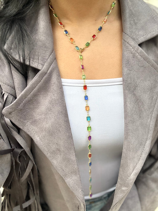 Y colors Drop Necklace