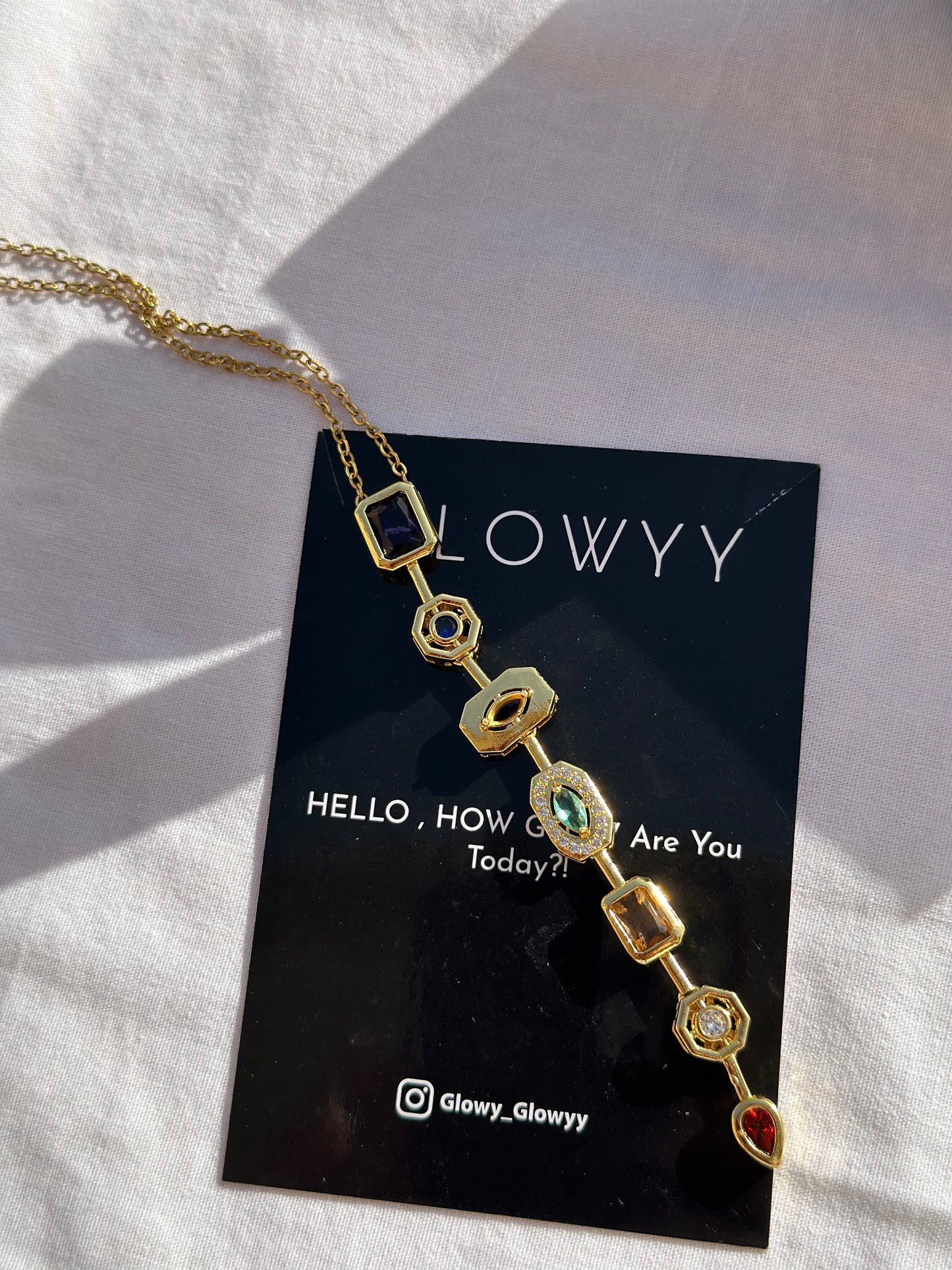 Purple Square Drop Necklace