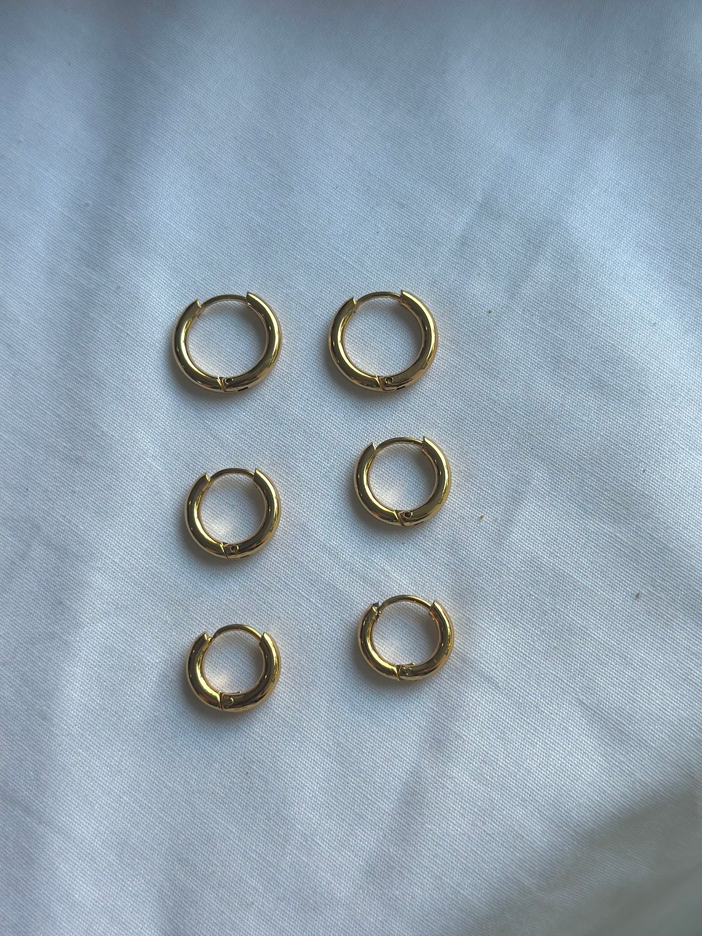 Gold Hoops Earrings Set