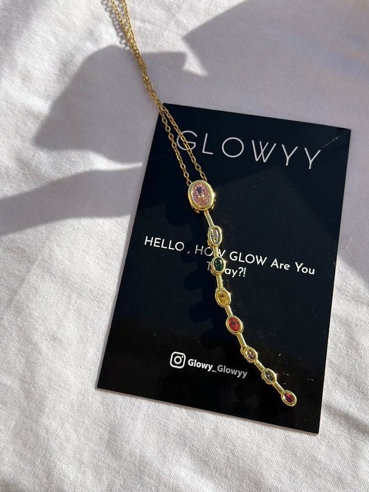 Oval Pink Drop Necklace