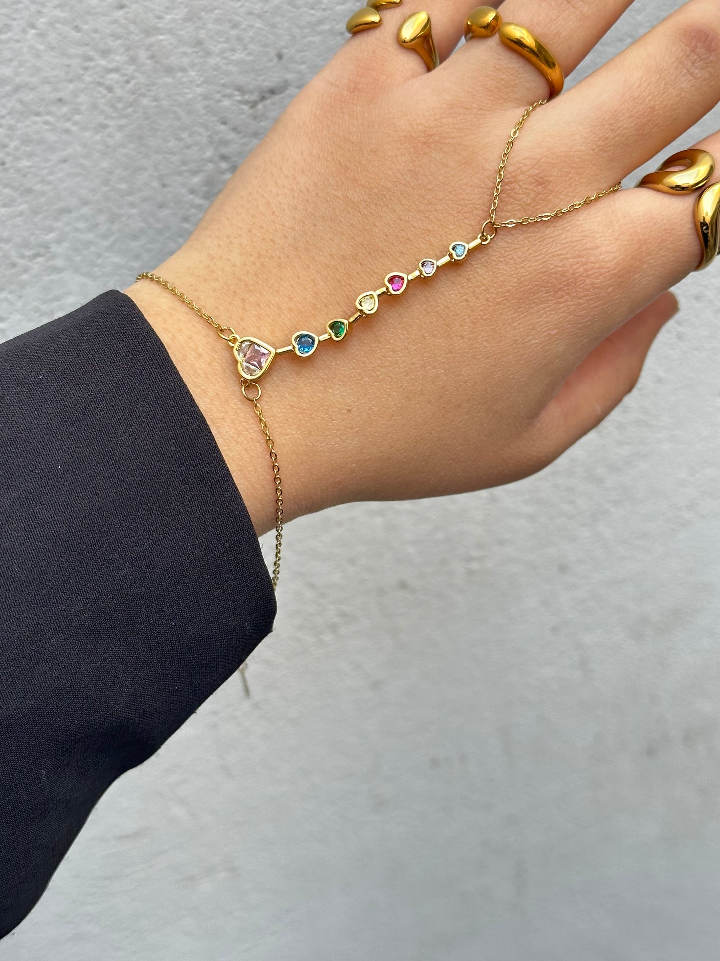 Pink Heart Handchain