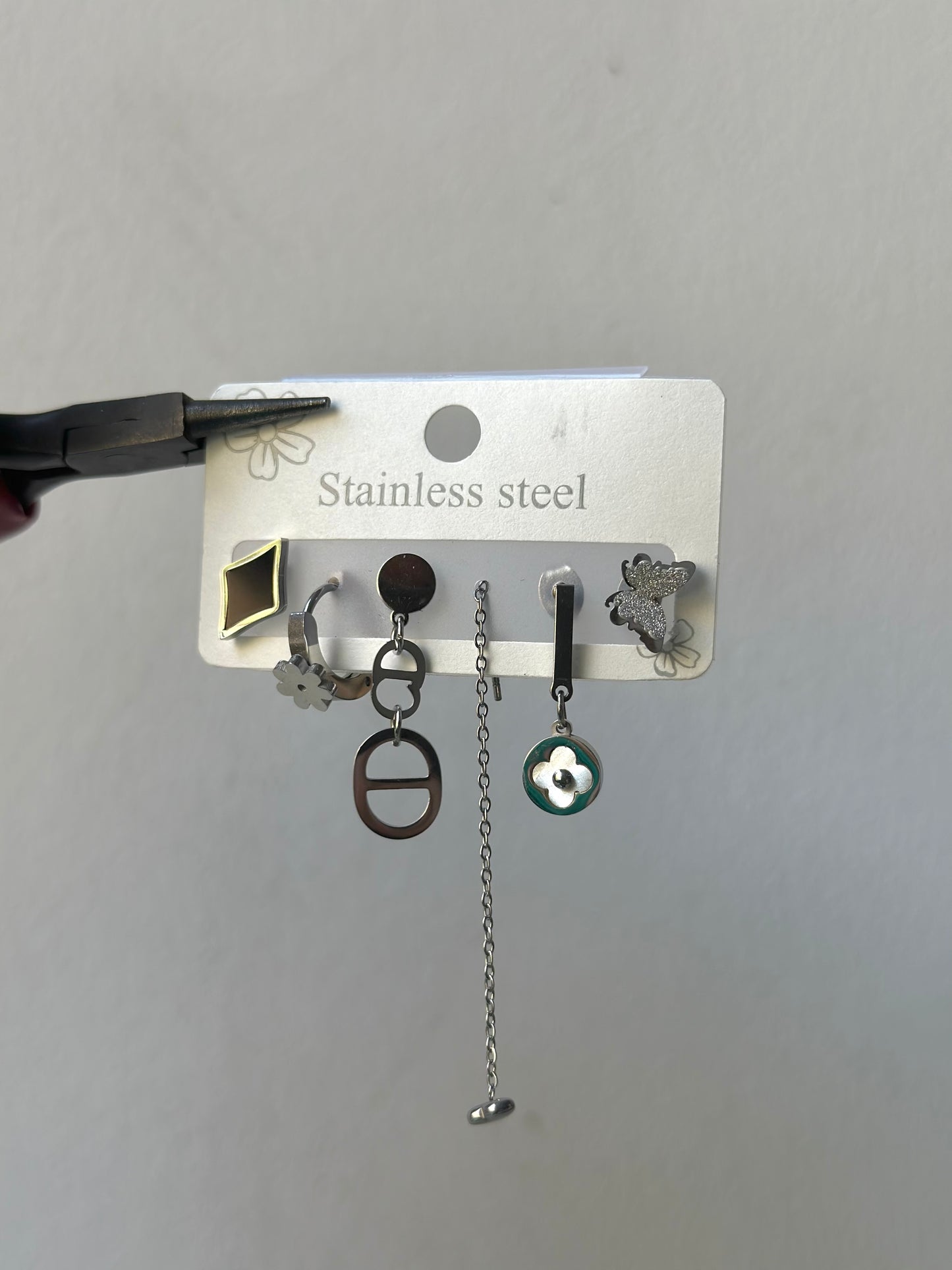 CD Silver Earrings Set