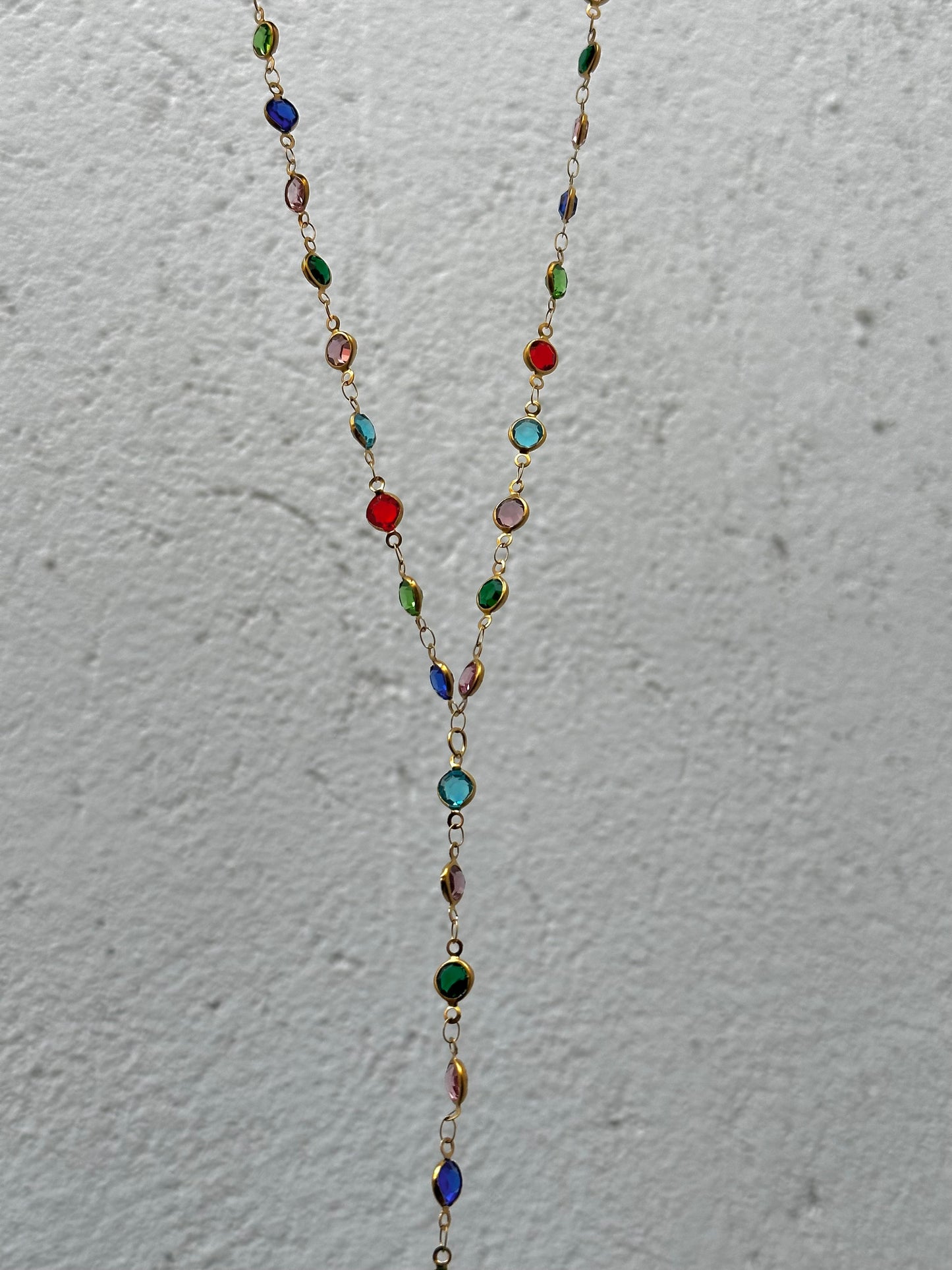 Circles Colored Drop Necklace