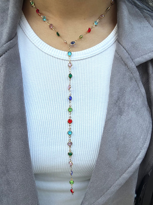 Circles Colored Drop Necklace