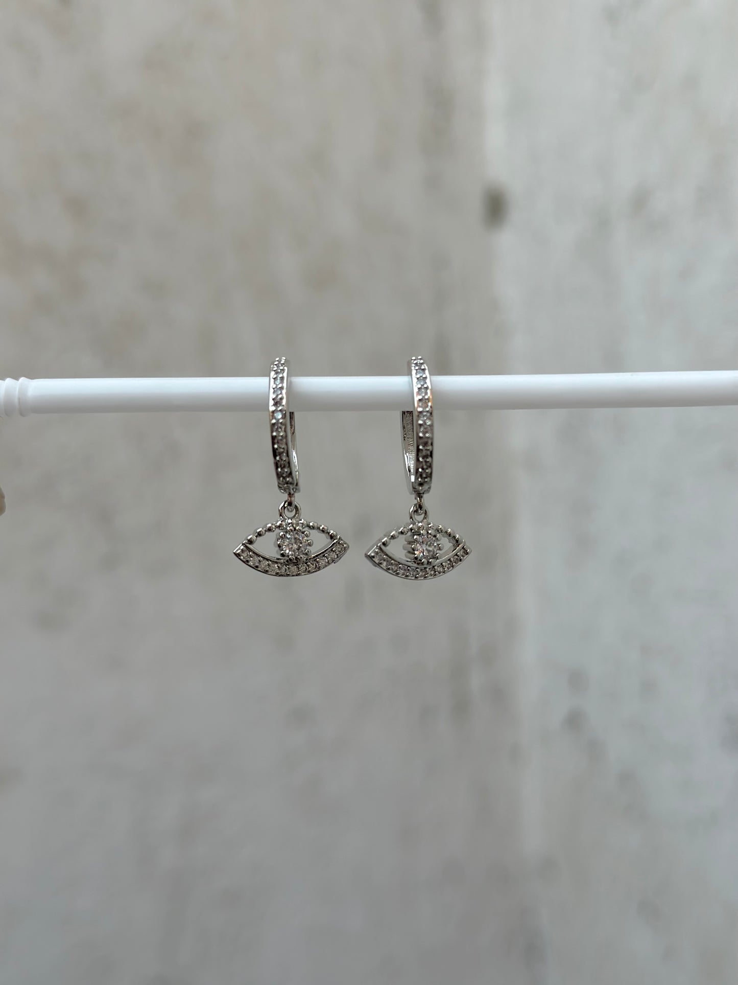Eye Silver Drop Hoop