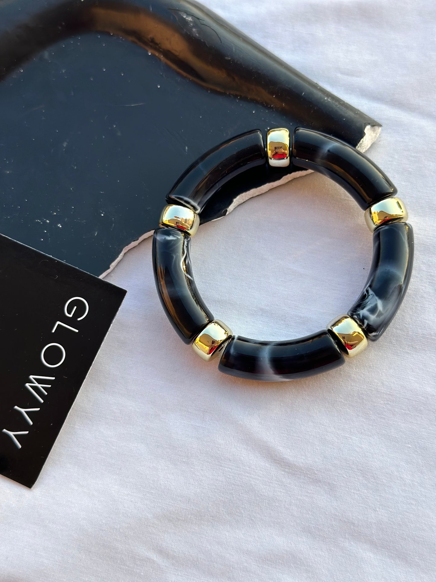 Black Acrylic Bambo Bangle