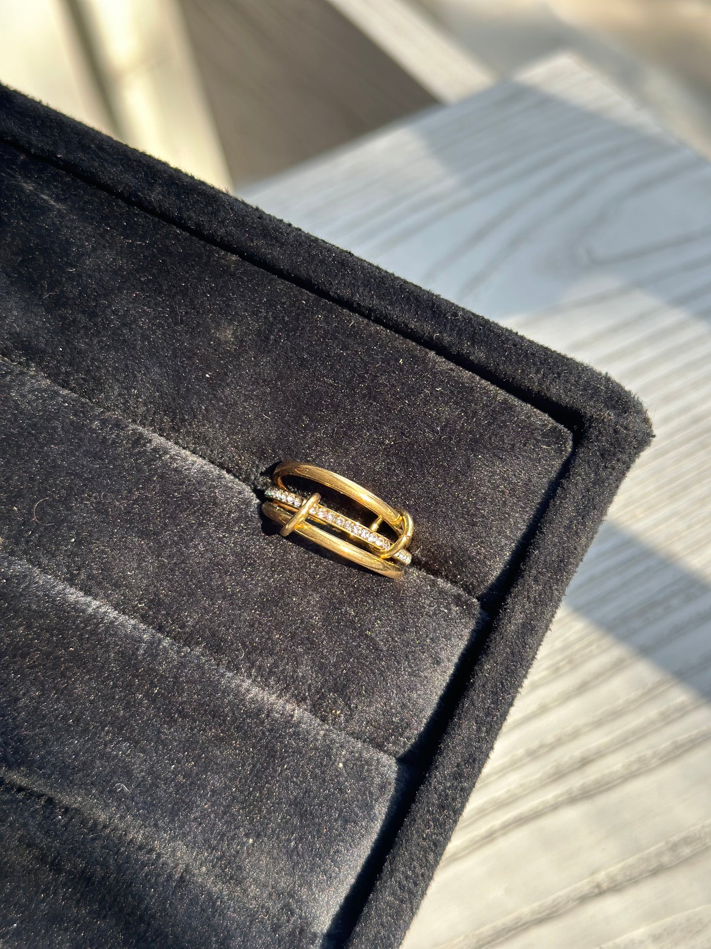 Three sparkling stack ring