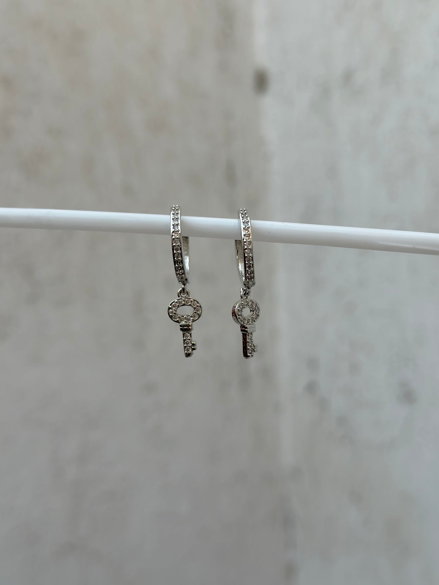 Key Silver Drop Hoop