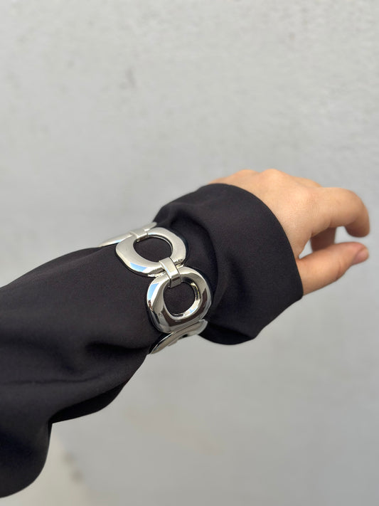 Circles Silver Bangle