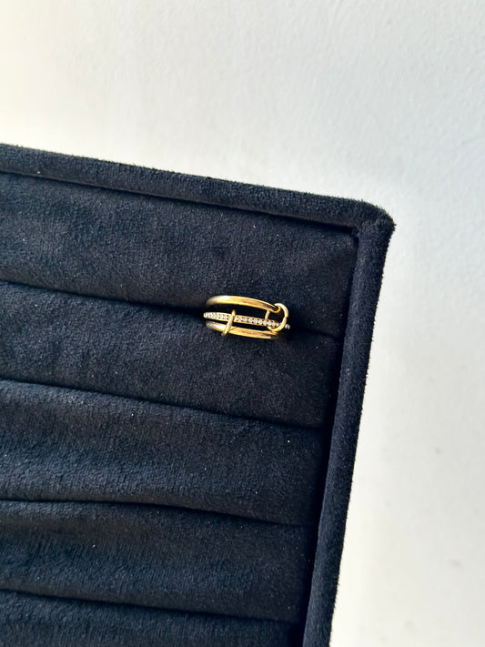 Three sparkling stack ring