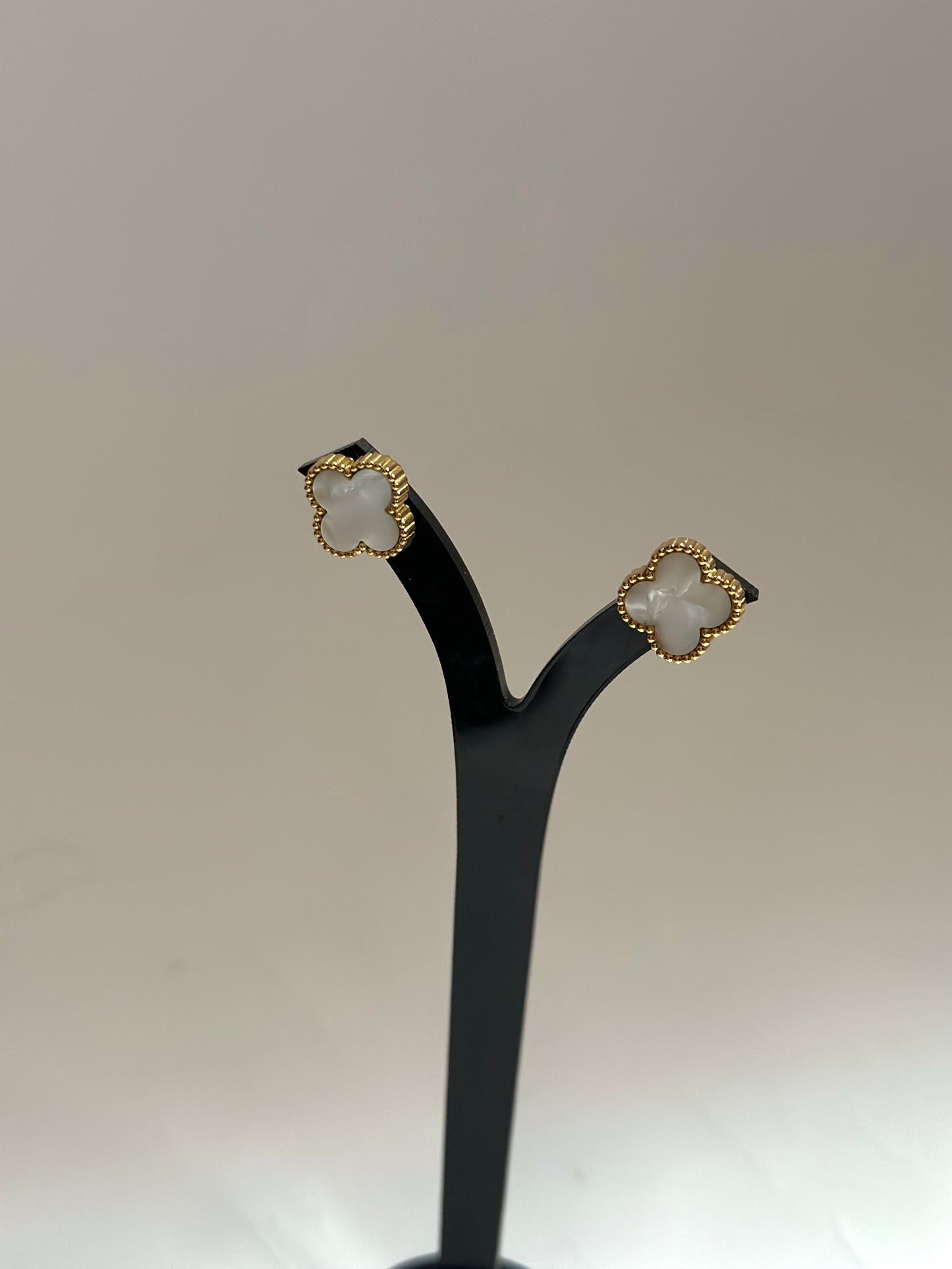 White VanCleef Earrings