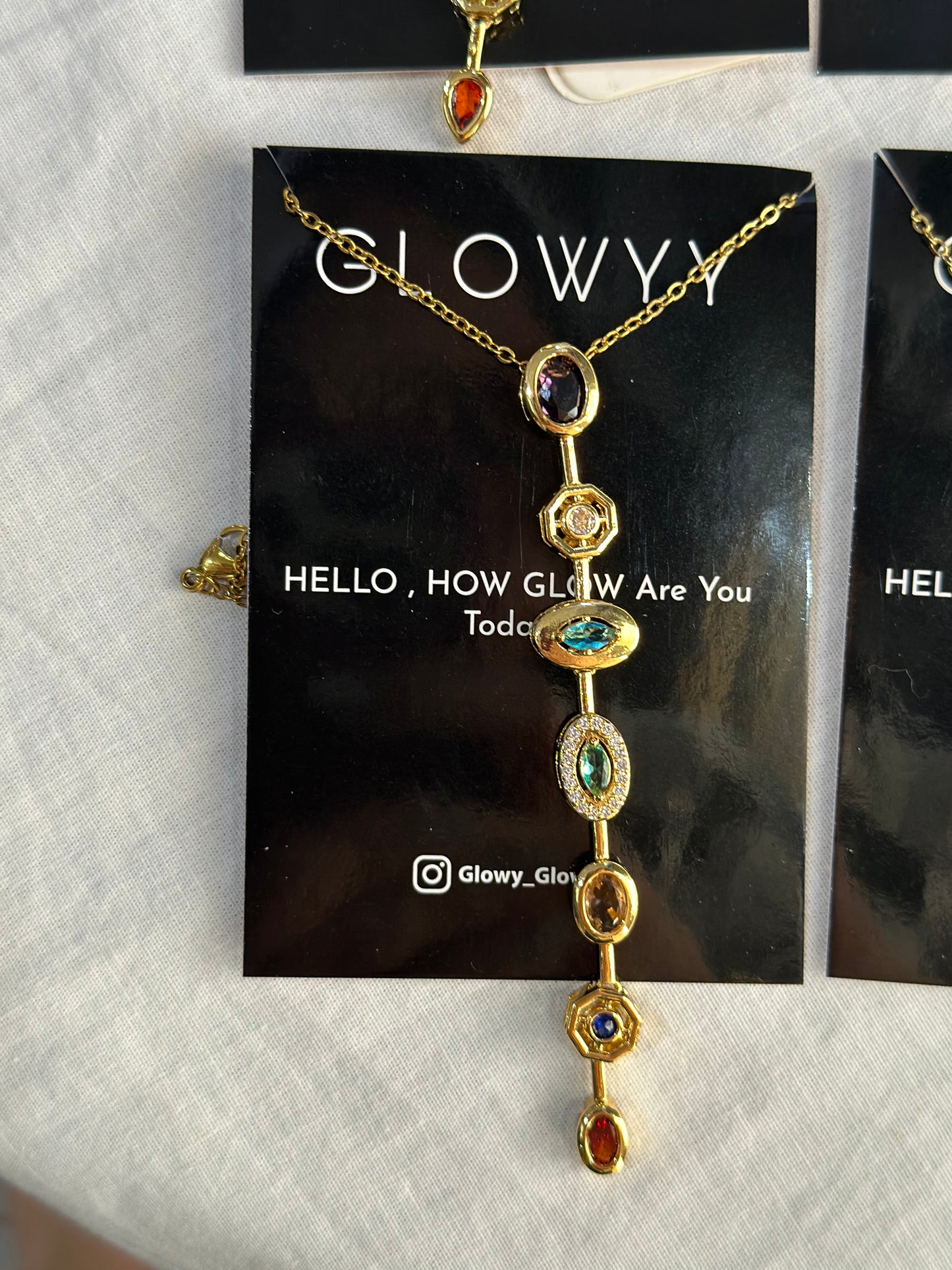 Oval Purple Drop Necklace