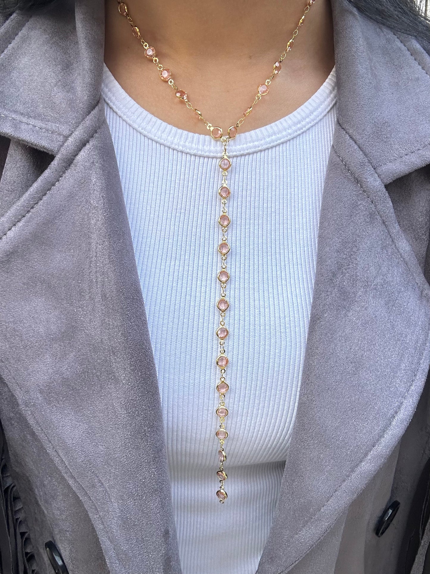 Circles Colored Drop Necklace