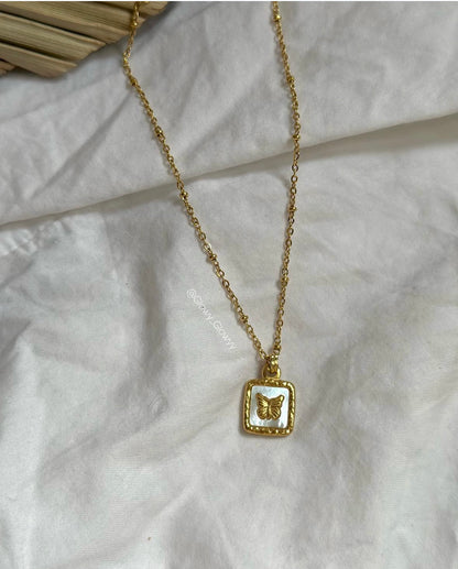 Butterfly Square Necklace
