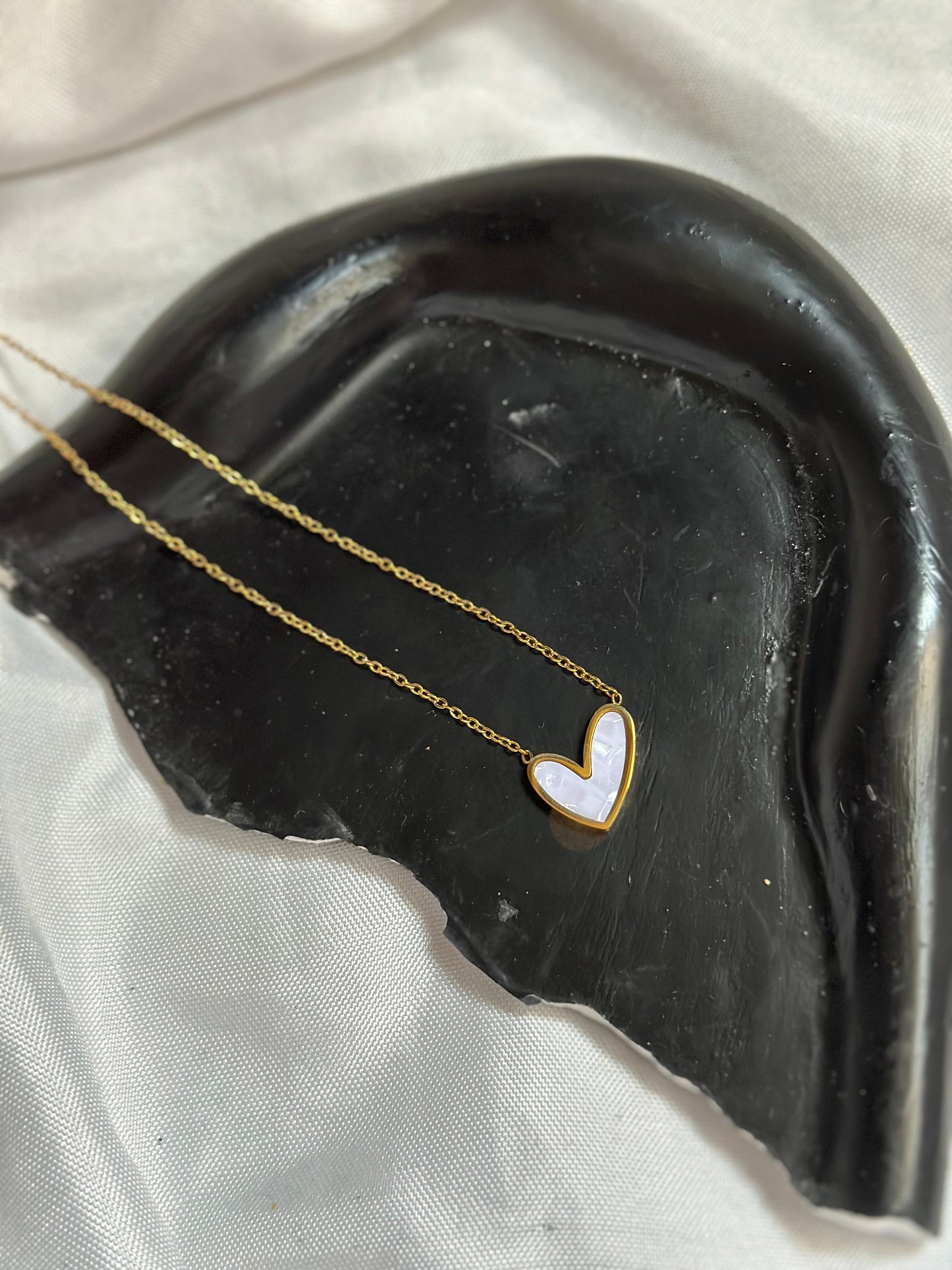 White Heart Necklace