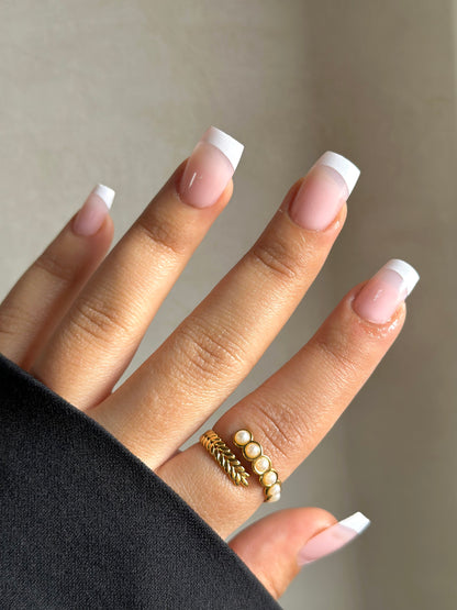 Cross Braided Pearl Ring