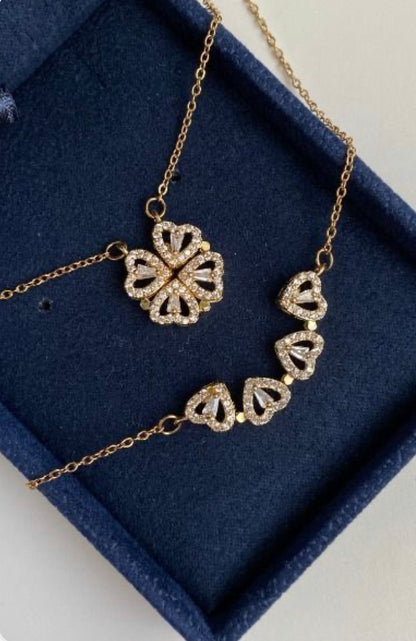 Four Magnetic Heart Necklace