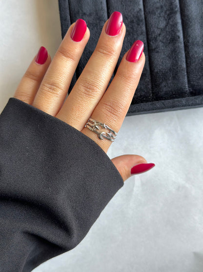 Star Moon Silver Ring