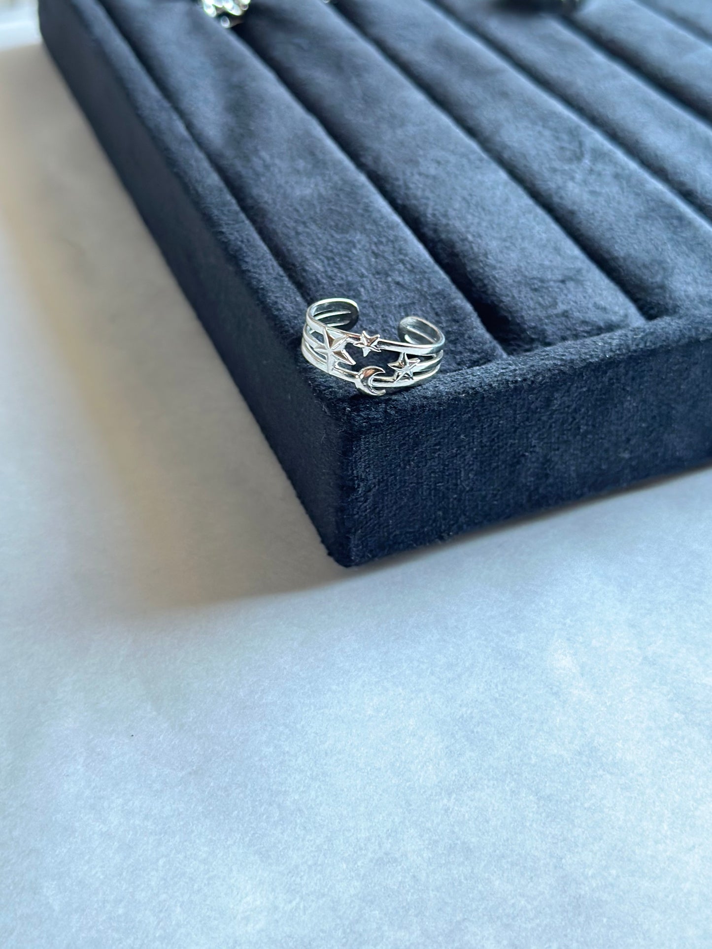 Star Moon Silver Ring