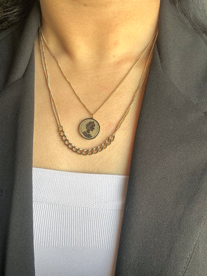Two Layers Coin Necklace