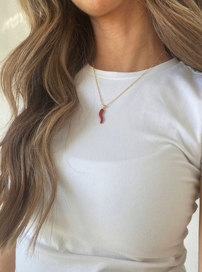 Chili paper necklace