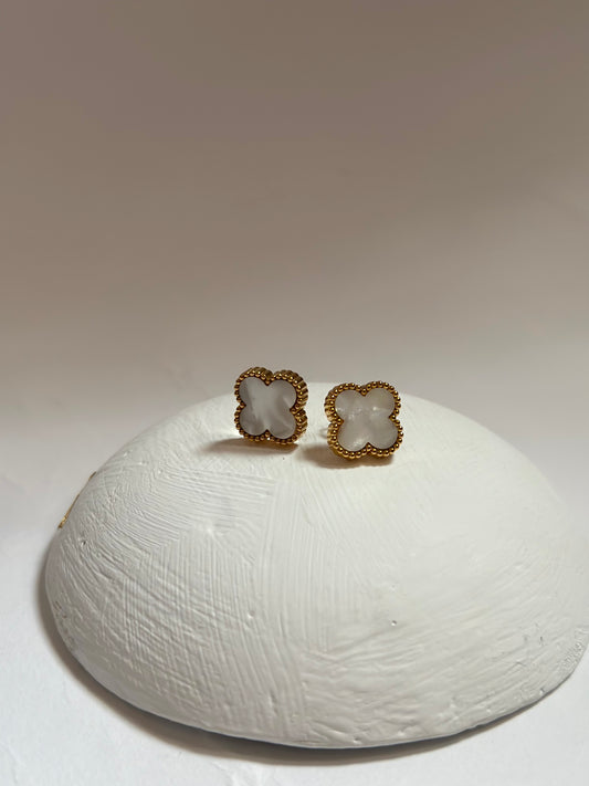 White VanCleef Earrings