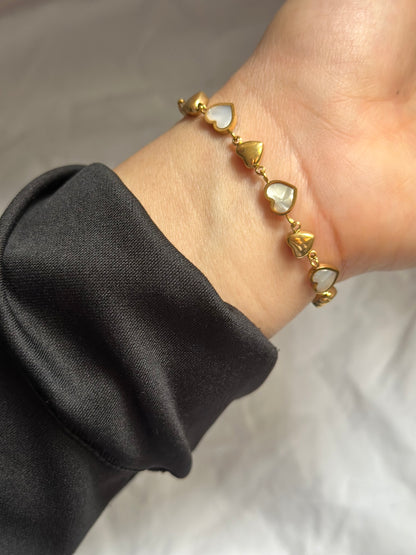 White Heart adjustable Bracelet