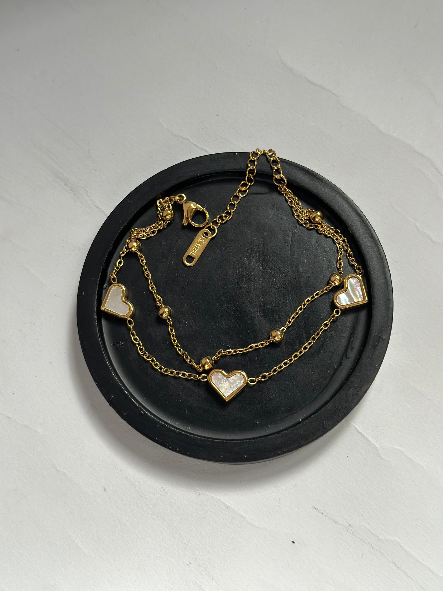 White Heart Bracelet