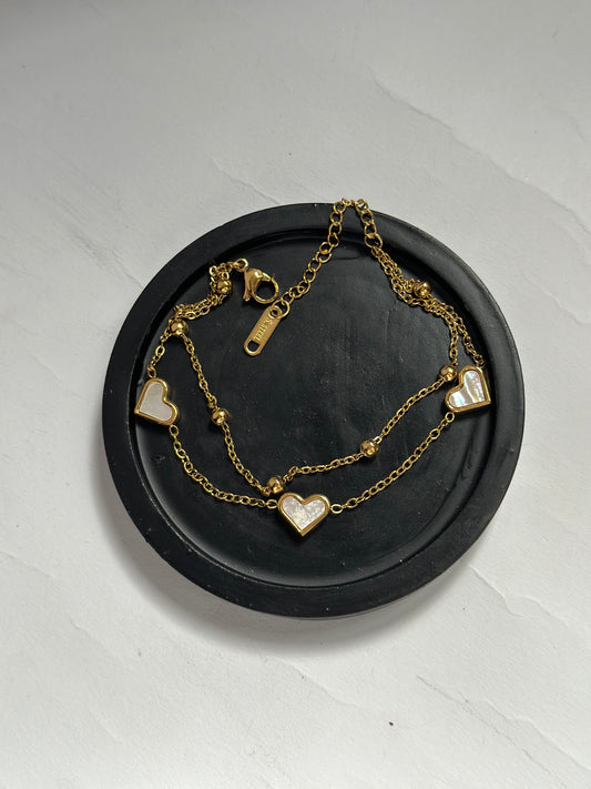 White Heart Bracelet