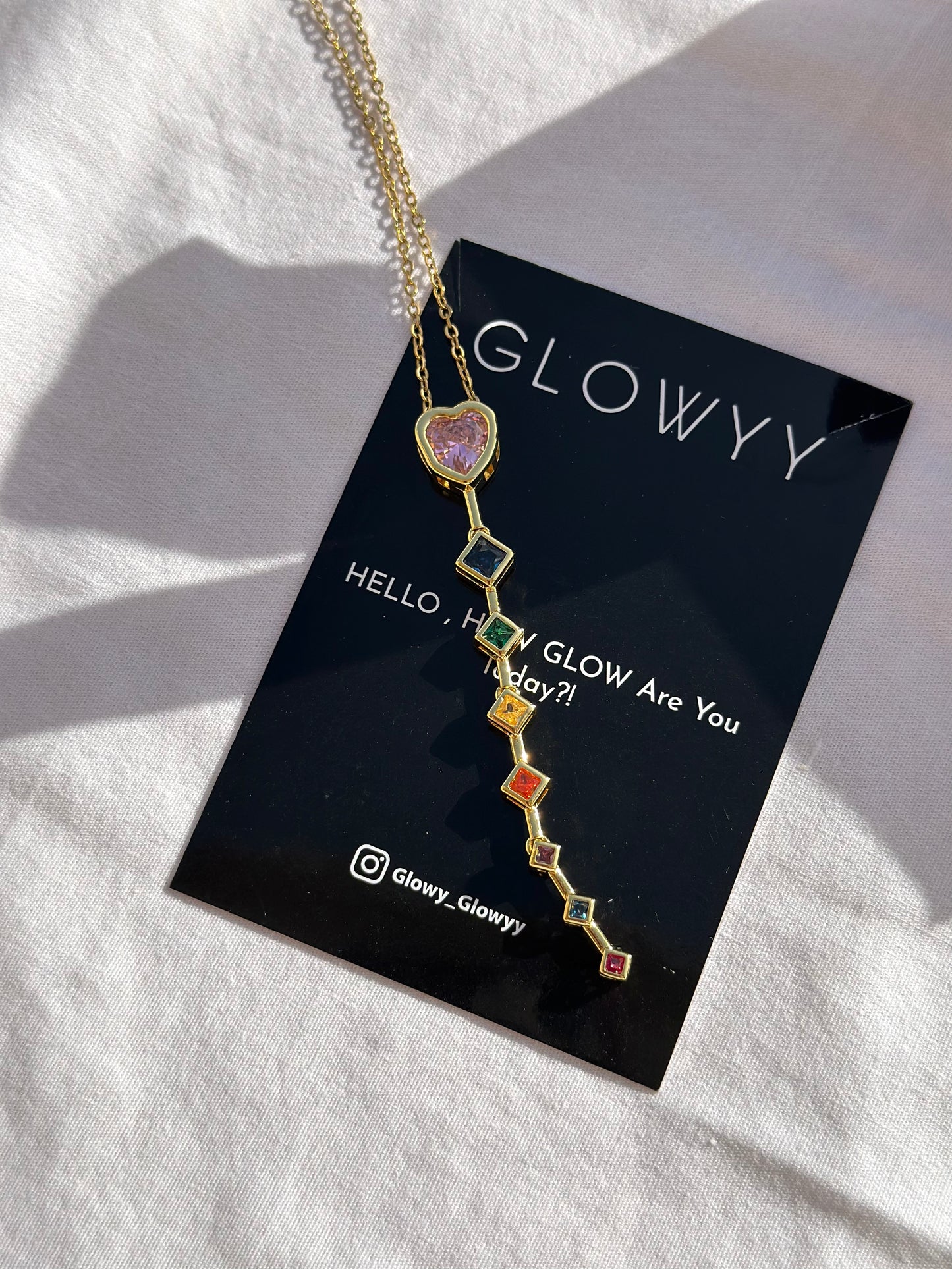 Pink Heart Drop Necklace