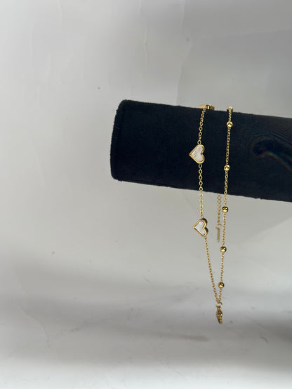 White Heart Bracelet