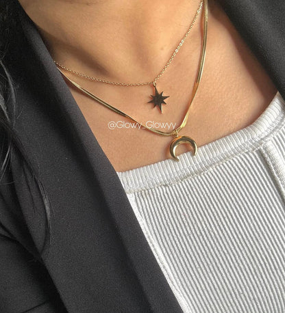 Two layers Star x Moon Necklace