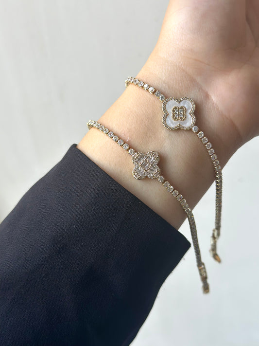 Gold Vancleef Tennis Bracelets