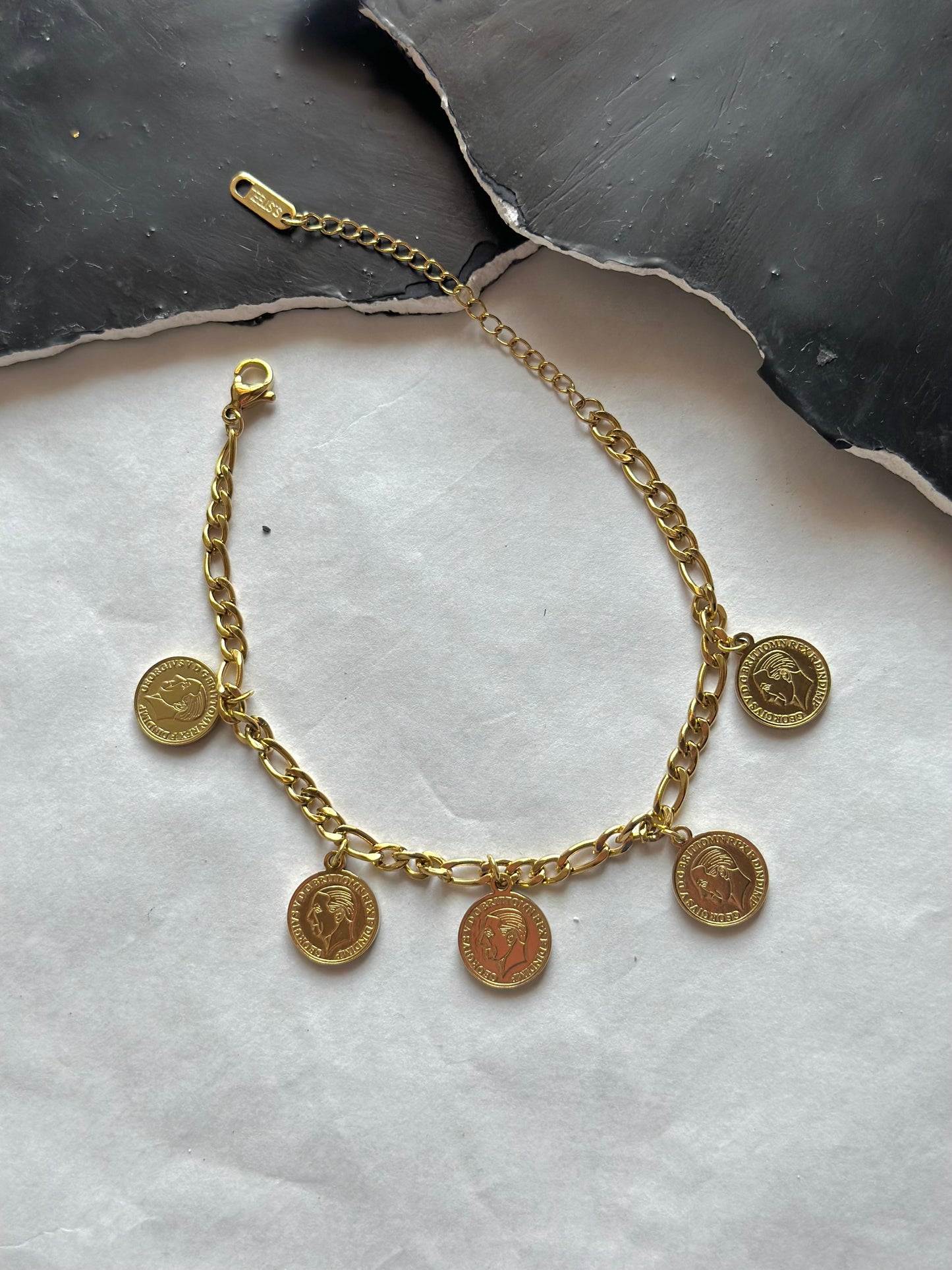 Five Medium Coins Bracelet