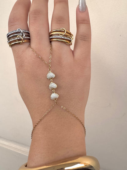 Heart Gold Hand chain
