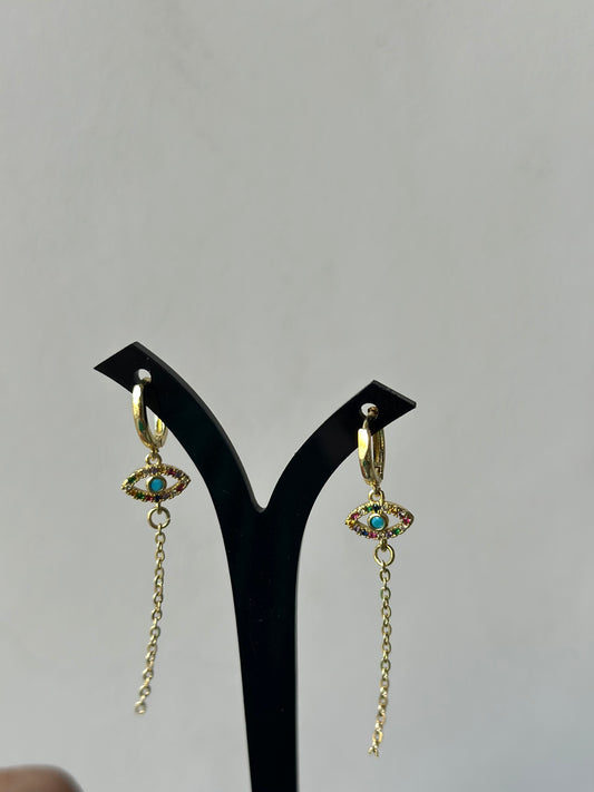 Eye chain Drop Earrings