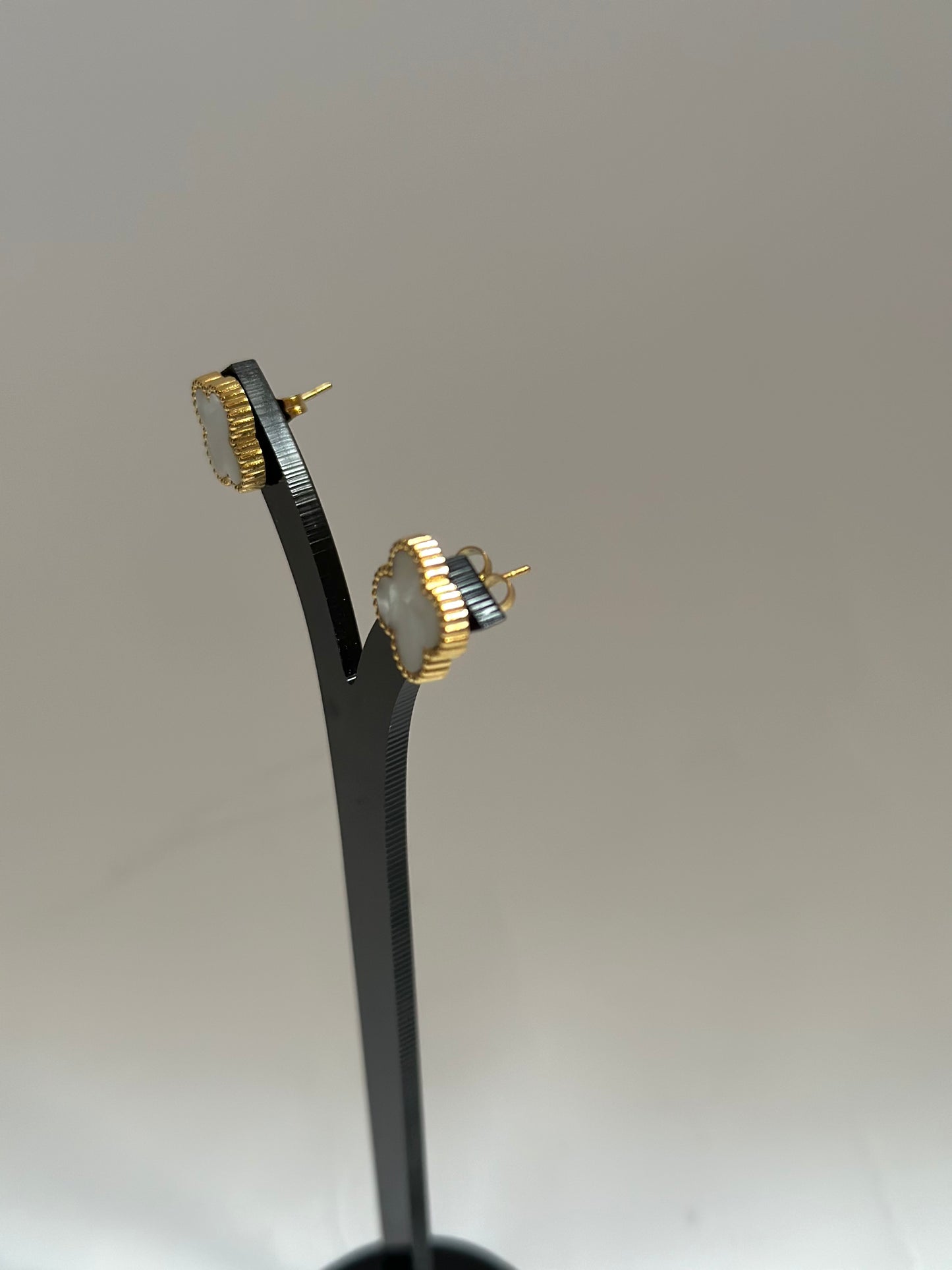 White VanCleef Earrings