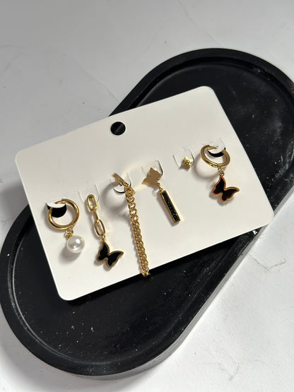 Black Butterfly Earring Set