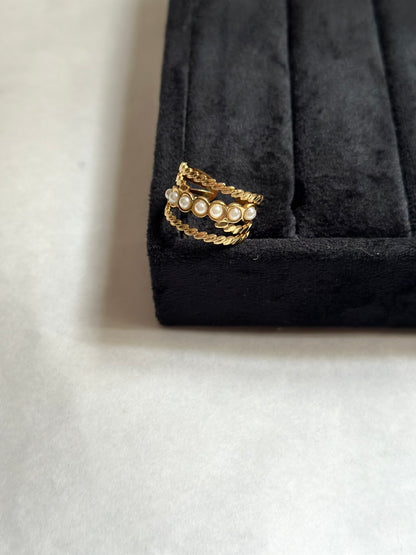 Braided Pearl Ring