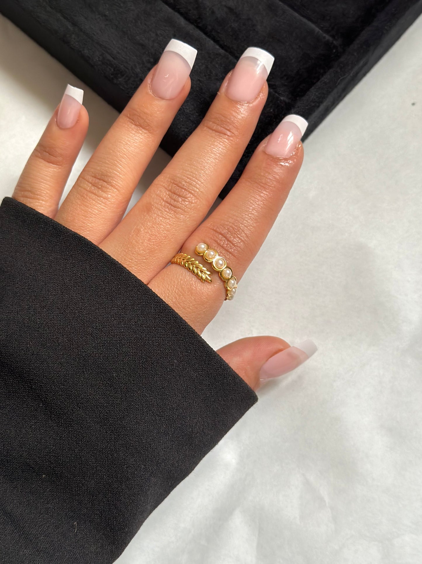 Cross Braided Pearl Ring