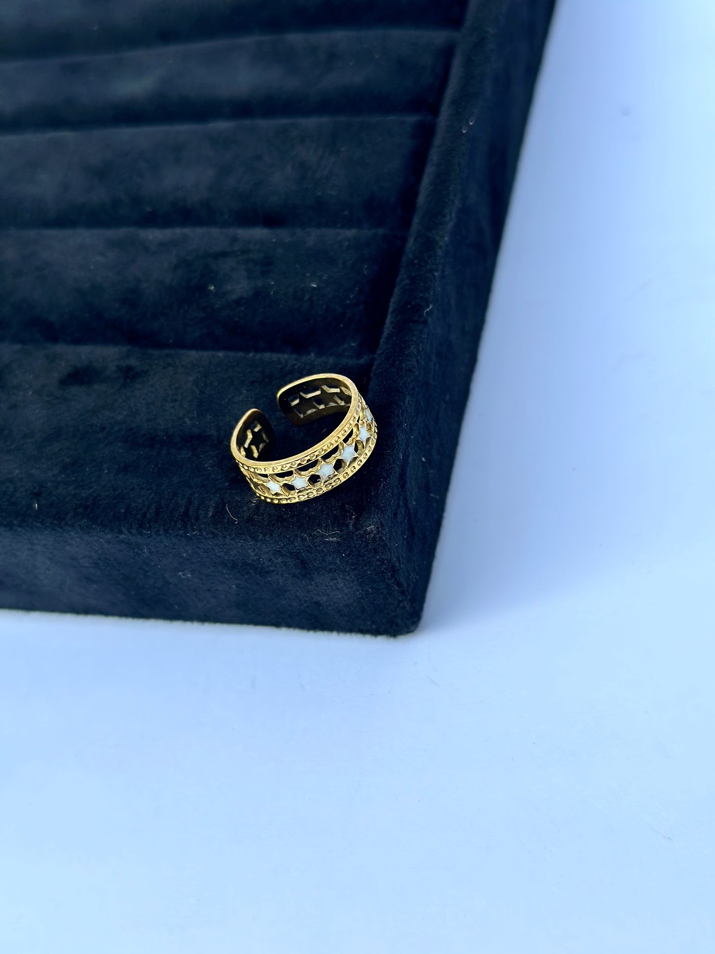 White Tiny Stars Ring