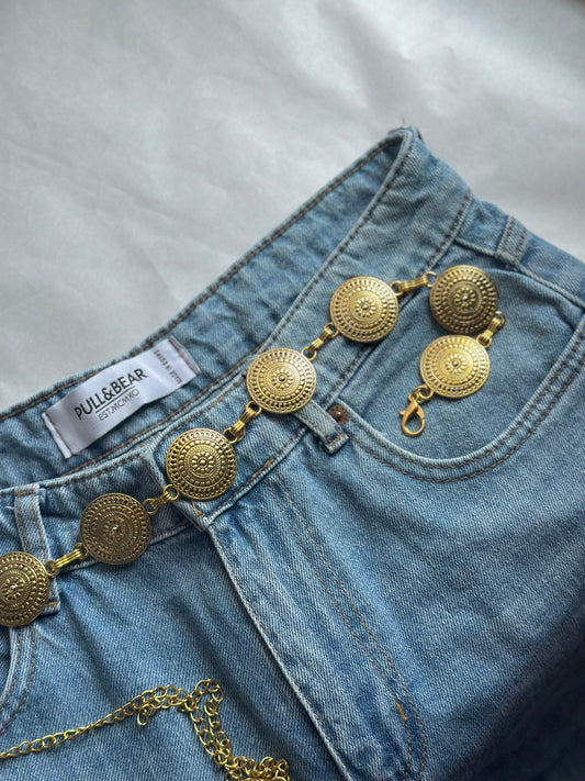 Circles Decor Gold Belt