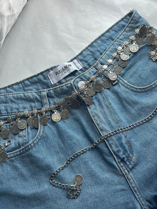 Minimal Silver Coins Belt