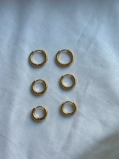 Gold Hoops Earrings Set