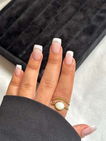 Oval White Ring