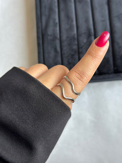 Waves Silver Ring