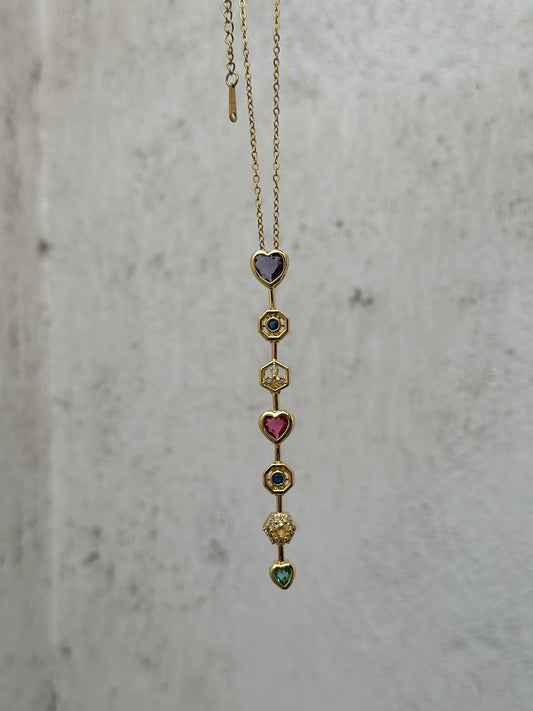 Purple Heart Drop Necklace