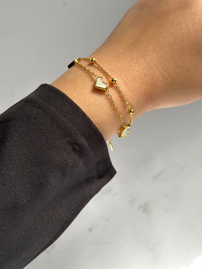 White Heart Bracelet